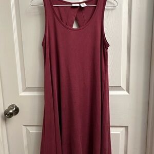 Elegant Backless Burgundy Dress